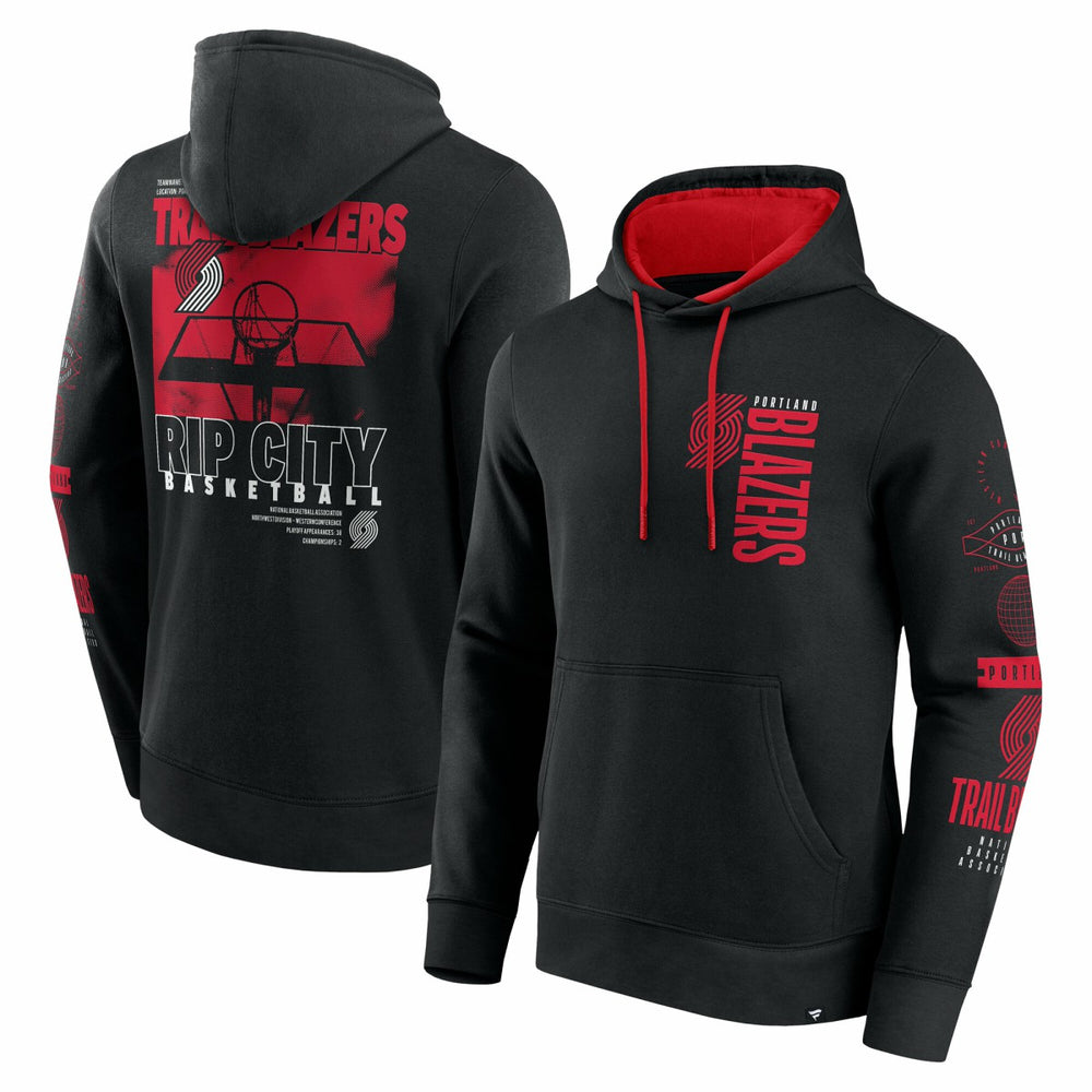 Portland Trail Blazers Game Time Crossover Pullover Hoodie - Black cheap