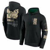 Milwaukee Bucks Game Time Crossover Pullover Hoodie - Black for sale