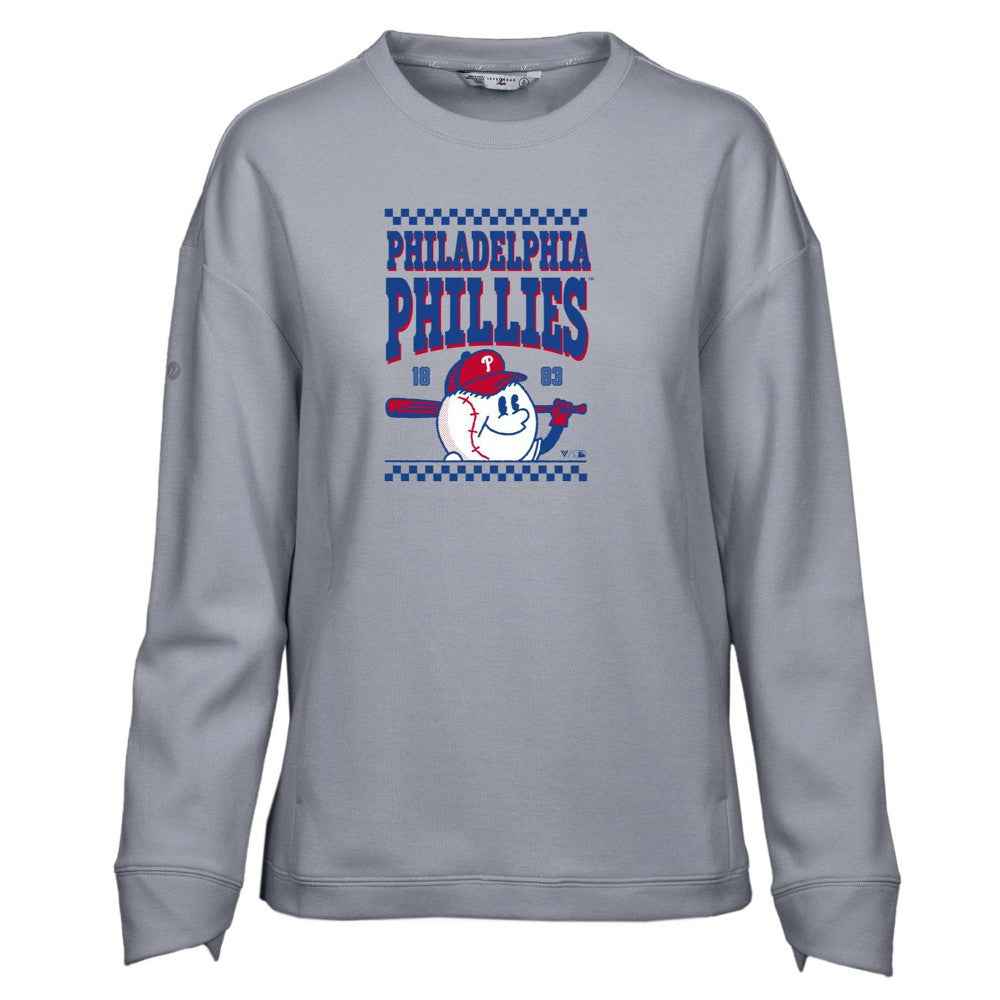 Philadelphia Phillies Levelwear Women's Fiona Inaugural Pullover Sweatshirt Gray
