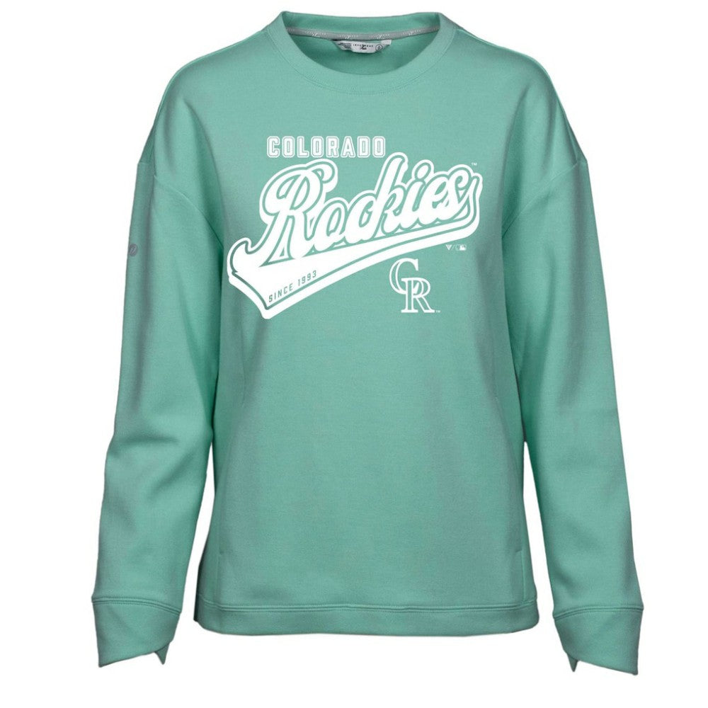 Colorado Rockies Levelwear Women's Fiona Sweep Pullover Sweatshirt Mint