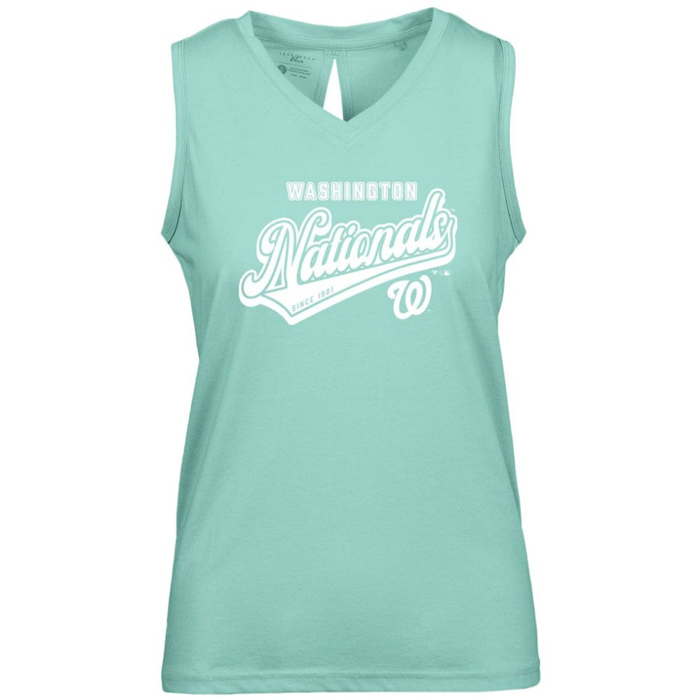 Washington Nationals Levelwear Women's Paisley Sweep V-Neck Tank Top Mint