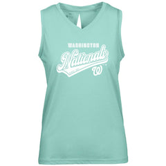Washington Nationals Levelwear Women's Paisley Sweep V-Neck Tank Top Mint