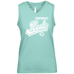 Cincinnati Reds Levelwear Women's Paisley Sweep V-Neck Tank Top Mint