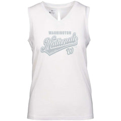 Washington Nationals Levelwear Women's Paisley Sweep V-Neck Tank Top White