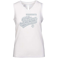 Minnesota Twins Levelwear Women's Paisley Sweep V-Neck Tank Top White