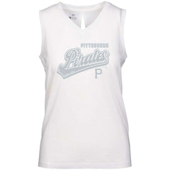Pittsburgh Pirates Levelwear Women's Paisley Sweep V-Neck Tank Top White