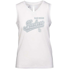 San Diego Padres Levelwear Women's Paisley Sweep V-Neck Tank Top White