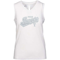 Texas Rangers Levelwear Women's Paisley Sweep V-Neck Tank Top White