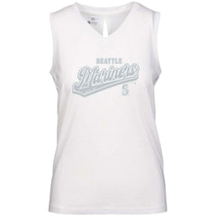 Seattle Mariners Levelwear Women's Paisley Sweep V-Neck Tank Top White