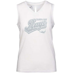 Tampa Bay Rays Levelwear Women's Paisley Sweep V-Neck Tank Top White