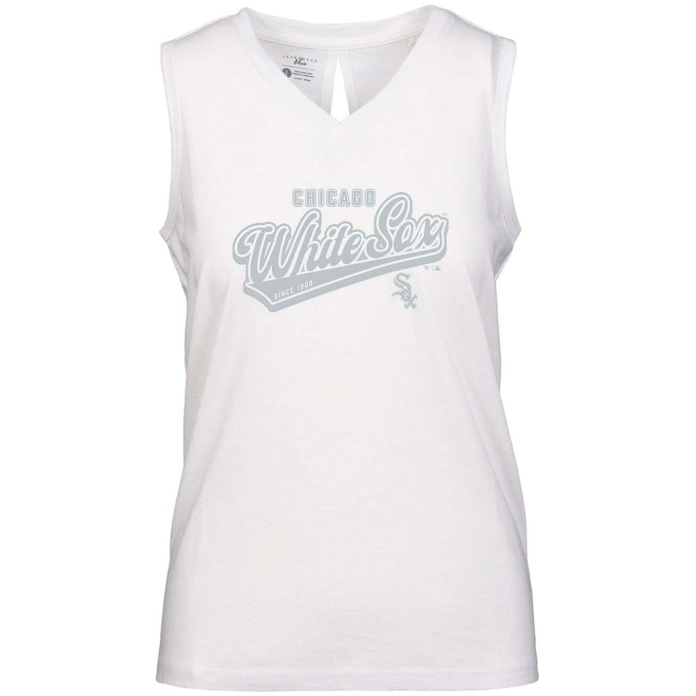 Chicago White Sox Levelwear Women's Paisley Sweep V-Neck Tank Top White