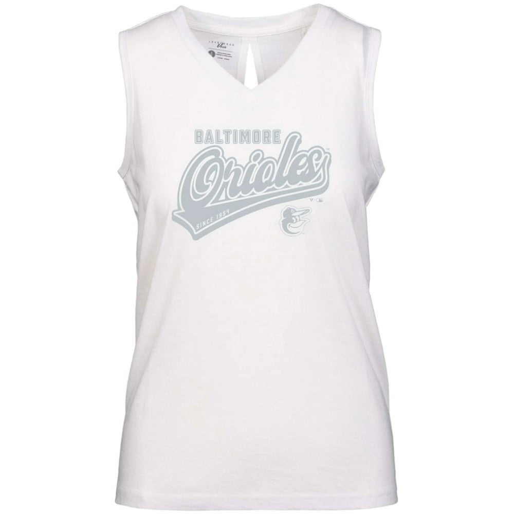 Baltimore Orioles Levelwear Women's Paisley Sweep V-Neck Tank Top White