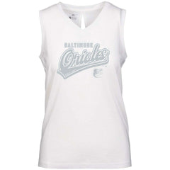 Baltimore Orioles Levelwear Women's Paisley Sweep V-Neck Tank Top White