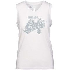 Chicago Cubs Levelwear Women's Paisley Sweep V-Neck Tank Top White