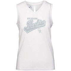 Colorado Rockies Levelwear Women's Paisley Sweep V-Neck Tank Top White