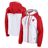 Chicago Bulls Women's Anorak Raglan Full-Zip Hoodie Jacket - White/Red for sale