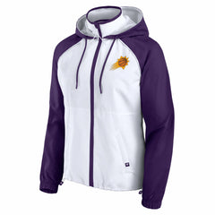 Phoenix Suns Women's Anorak Raglan Full-Zip Hoodie Jacket - White/Purple on sale
