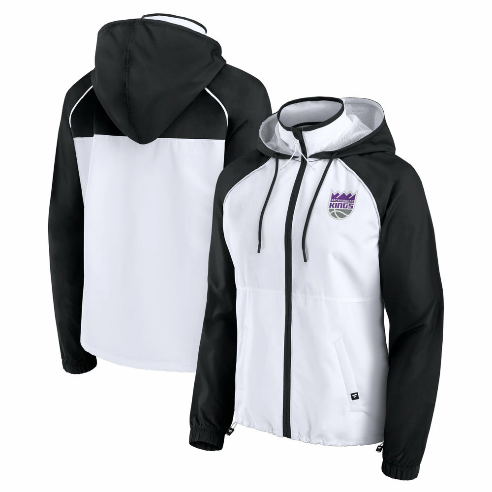 Sacramento Kings Women's Anorak Raglan Full-Zip Hoodie Jacket - White/Black sale