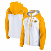 Los Angeles Lakers Women's Anorak Raglan Full-Zip Hoodie Jacket - White/Gold cheap