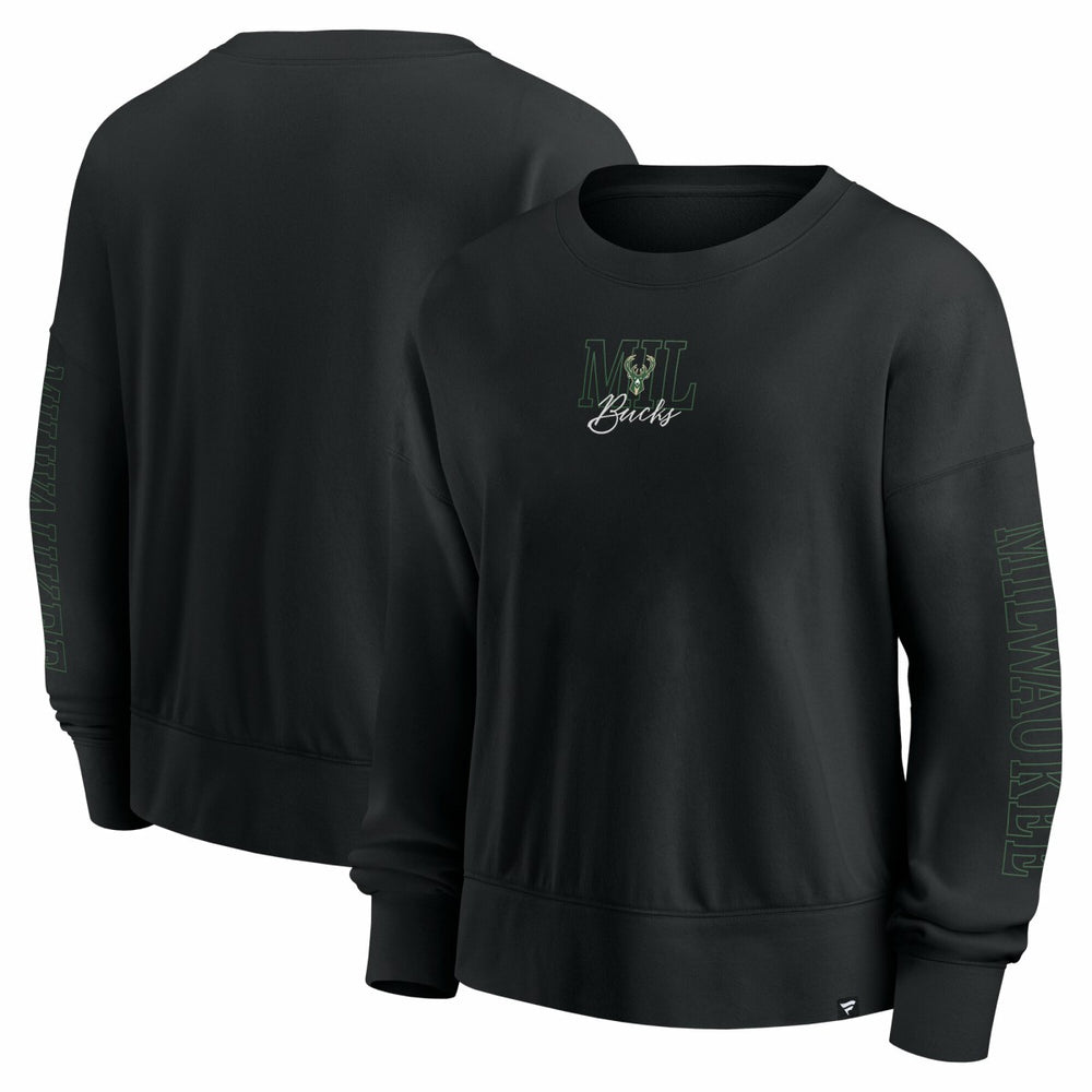 Milwaukee Bucks Women's Oversized Game Day Pullover Sweatshirt - Black outlet