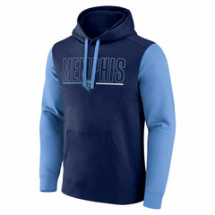 Memphis Grizzlies Logo Athletic Outline Colorblock Pullover Hoodie - Navy online