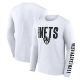 Brooklyn Nets Logo Athletic Vision Long Sleeve T-Shirt - White outlet