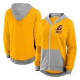 Los Angeles Lakers Logo Athletic Women's Hit It French Terry Full-Zip Hoodie - Gold sale