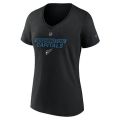 Washington Capitals Fanatics Women's Authentic Pro Alt Logo V-Neck T-Shirt - Black T-shirts