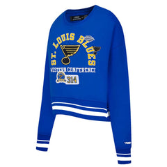 St. Louis Blues Pro Standard Women's Area Code Cropped Pullover Sweatshirt - Blue Sweatshirts