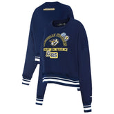 Nashville Predators Pro Standard Women's Area Code Cropped Pullover Sweatshirt - Navy Sweatshirts