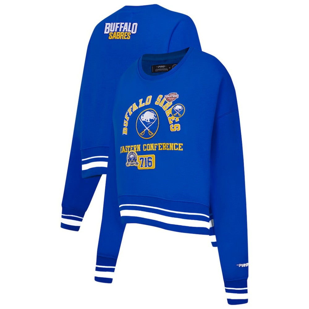 Buffalo Sabres Pro Standard Women's Area Code Cropped Pullover Sweatshirt - Royal Sweatshirts