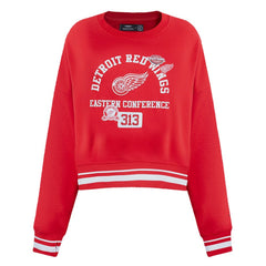 Detroit Red Wings Pro Standard Women's Area Code Cropped Pullover Sweatshirt - Red Sweatshirts