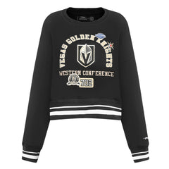Vegas Golden Knights Pro Standard Women's Area Code Cropped Pullover Sweatshirt - Black Sweatshirts