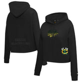 Chicago Blackhawks Pro Standard Women's Jewels Cropped Pullover Hoodie - Black Hoodies