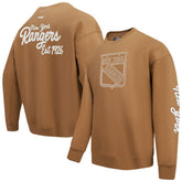 New York Rangers Pro Standard Paint the City Pullover Sweatshirt - Brown Sweatshirts