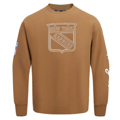 New York Rangers Pro Standard Paint the City Pullover Sweatshirt - Brown Sweatshirts