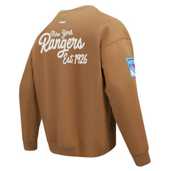 New York Rangers Pro Standard Paint the City Pullover Sweatshirt - Brown Sweatshirts