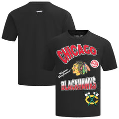Chicago Blackhawks Pro Standard Turn It Up Dropped Shoulder T-Shirt - Black T-shirts