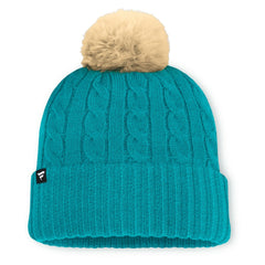 Miami Dolphins Women's Cable Knit Cuffed Hat with Pom - Aqua online