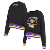 Los Angeles Lakers Pro Standard Women's Area Code Cropped Pullover Sweatshirt - Black sale