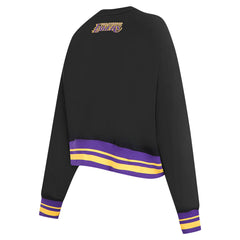 Los Angeles Lakers Pro Standard Women's Area Code Cropped Pullover Sweatshirt - Black sale