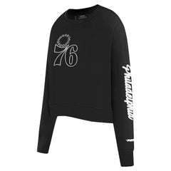 Philadelphia 76ers Pro Standard Women's Paint The City Cropped Pullover Sweatshirt - Black outlet