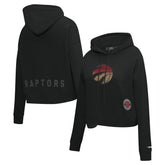 Toronto Raptors Pro Standard Women's Jewels Cropped Pullover Hoodie - Black discount