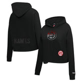 Atlanta Hawks Pro Standard Women's Jewels Cropped Pullover Hoodie - Black on sale