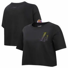 Los Angeles Lakers Pro Standard Women's Jewels Boxy Cropped T-Shirt - Black online