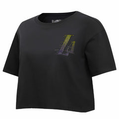 Los Angeles Lakers Pro Standard Women's Jewels Boxy Cropped T-Shirt - Black online