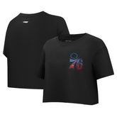 Philadelphia 76ers Pro Standard Women's Jewels Boxy Cropped T-Shirt - Black discount