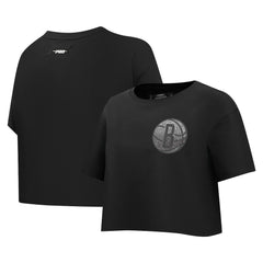 Brooklyn Nets Pro Standard Women's Jewels Boxy Cropped T-Shirt - Black sale