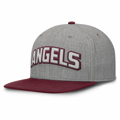 Los Angeles Angels Elements Felt Chainstitch Snapback Hat Gray/Maroon