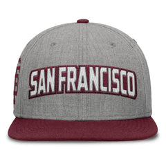 San Francisco Giants Elements Felt Chainstitch Snapback Hat Gray/Maroon